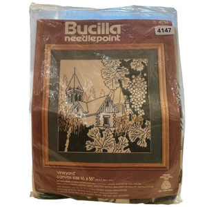 Vintage Bucilla Vineyard Kit No 4236 Persian Crewel Wool Needlepoint 16 x 16‎